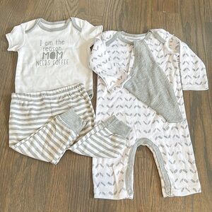 Baby Essentials Gray & White 4pcs Set | 6M